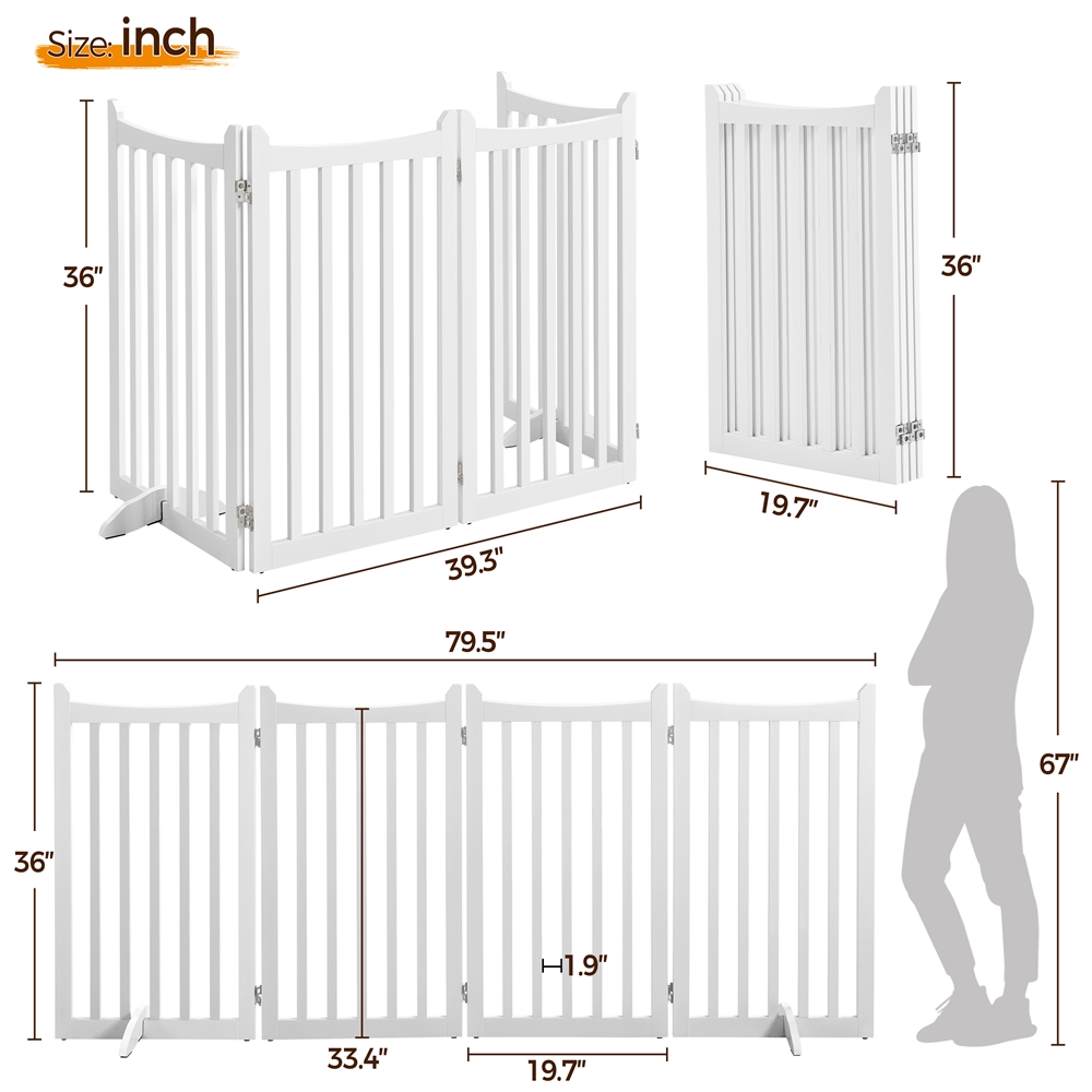 Alden Design 4-Panel Wooden Pet Gate photo 4