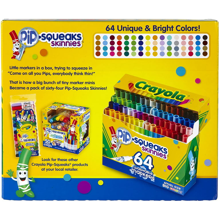 Crayola Pip-Squeaks Kids' Marker Collection, Washable Mini Markers, 64 Count