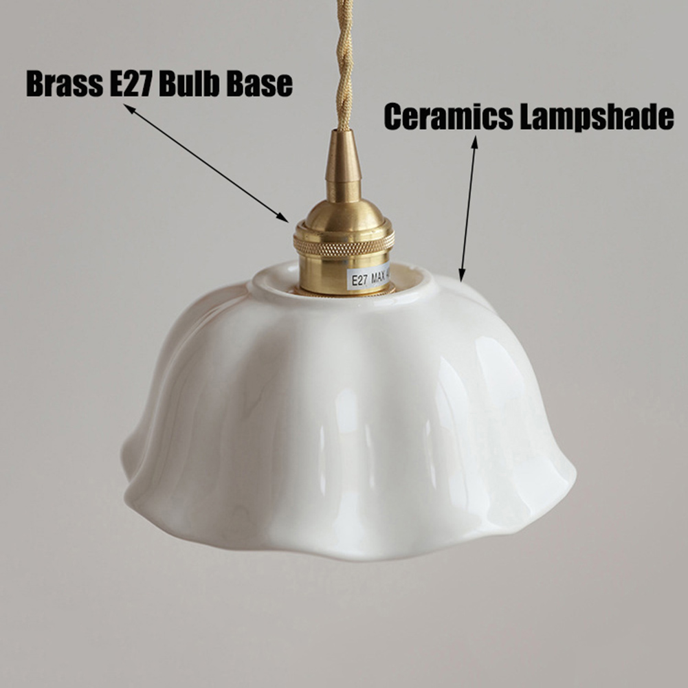 Mini White Ceramic Pendant Light Fixture, Small Japanese Style Vintage Pendant Lighting, Single Simple Retro Pendant Lamp, Pendant Light for Over Kitchen Sink Bar Bedside  Dining Table Entrance Closet