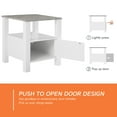thumbnail image 5 of LED End Table with Door and Open Storage, White Modern Nightstands Side Table for Bedroom Living Room, 5 of 5