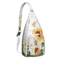 thumbnail image 1 of Farmhouse Floral Crossbody - Rustic Sunflower & Butterfly Pattern, Multi-Pocket Anti-Theft Daypack, 1 of 4