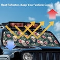 thumbnail image 5 of Psesaysky Skull Palm Leaves Windshield Sun Shade for Car Off-road Vehicle, Tropical Driving Front Window Sun Visor Blocks UV Rays Sunshade, 5 of 7