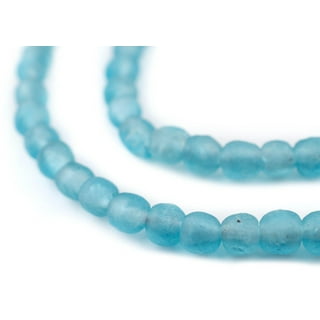 30 Jumbo Aqua Recycled Glass Beads: Cultured Sea Glass Beads Boho Glass  Beads Round