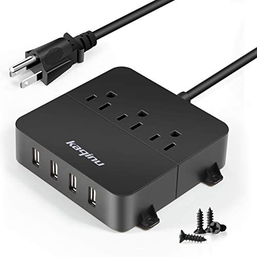 Power Strip With Usb Wall Mountable 4 Ports 3 S On Off Switch 5ft Extension Cord For Cruise Ship Travel Hotel Office Black Canada - Wall Mount Power Strip With Usb