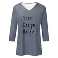 thumbnail image 5 of 3/4 Sleeve T Shirts for Women V Neck Fashion Solid Casual Womens Summer Tops Basic Tops Office Shirts, 5 of 6