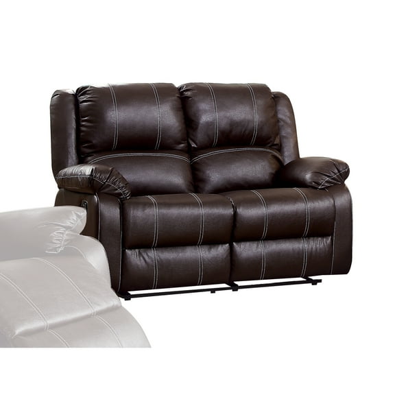 Miekor Furniture Zuriel Brown Synthetic Leather Recliner Loveseat 77998