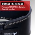 thumbnail image 3 of IBRO Powerlifting Lever Gym Belt ? Power 10MM Extreme Heavy Duty Genuine Cowhide Leather Belts - Squats Deadlifts Bodybuilding Weight Lifting IPF Power Lifting Strongman for Men 10mm Black White XL, 3 of 7