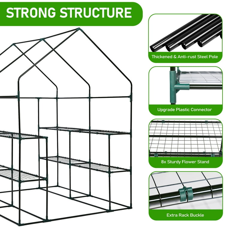 Ktaxon 57x57in Portable Greenhouse, Green Outdoor Plant House for