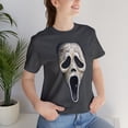 thumbnail image 5 of Halloween Aged Ghostface Mask Short Sleeve T-Shirt - Vintage Horror Icon, 5 of 6