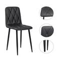 thumbnail image 4 of PORKISS Dining Table Set for 4, 5 PC Kitchen Table Set with Faux Marble Tabletop and 4 PU Leather Upholstered Chairs, Square Kitchen Table and Chairs, Dining Set for Dining Room, Black, 4 of 13