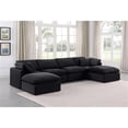 thumbnail image 2 of Meridian Furniture Indulge 129" Velvet U-Shaped Modular Sectional in Black, 2 of 8
