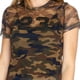 thumbnail image 4 of Blusa De Mesh Con Top Para Mujer Casual Verde Camuflaje verde CH Incógnita 330619, 4 of 5