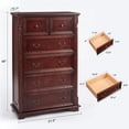thumbnail image 7 of 48" H Tall Dressers for Bedroom 6-Drawer, Akaber Mid-Century Walnut Wood Chest of Drawers, Vintage Farmhouse Storage Organizer, 7 of 7