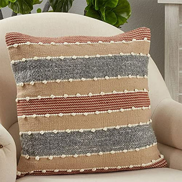 20x20 Oversize Geometric Striped Square Throw Pillow Blue - Sure Fit