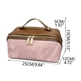 thumbnail image 2 of Uuiauoio PU Leather Travel Makeup Bag, Large Capacity Cosmetic Bag for Women, Waterproof Portable Pouch with Divider, Toiletry Organizer with Handle, 2 of 6