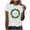 White, variant on St Patricks Day Wreath T Shirt Women Clover Circle Graphic Tees Short Sleeve Black Tops Festive Holiday Blouse