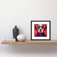 thumbnail image 2 of Style Dog Portrait Bold Colourful Retro Futuristic Illustration Square Wooden Framed Wall Art Print Picture 8X8 Inch, 2 of 4