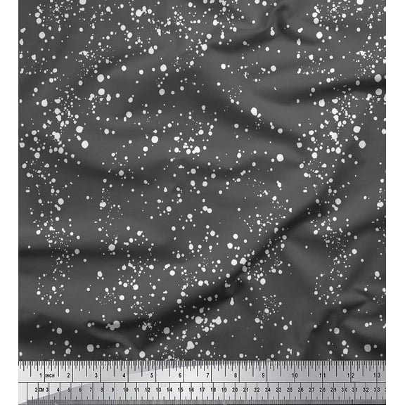 Soimoi Silk Fabric Dot & Penguin Panel Decor Fabric Printed Yard 42 Inch Wide