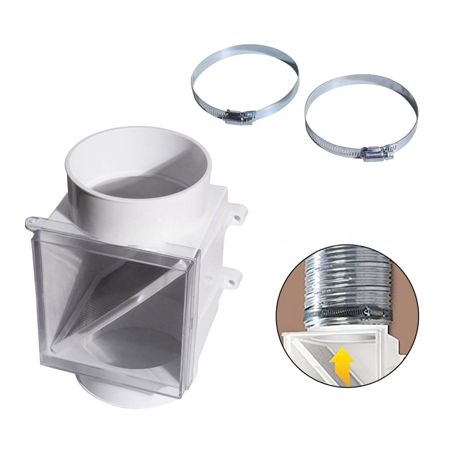 Dryer Outlet Particle Collector Entrap Flame Prevention Filter Reduces Flame Risk Improves Dryer Efficiency 4 Inch Compatible Plan