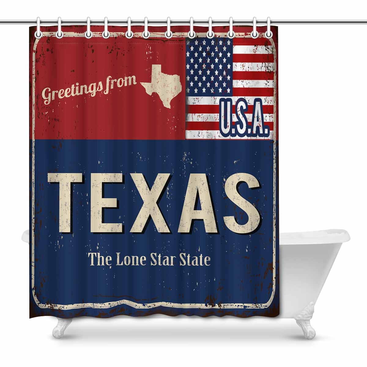 MKHERT Greetings from Nebraska Rusty Metal Sign with American Flag Home