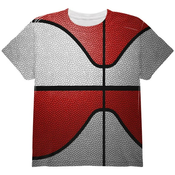 Championship Basketball White & Red All Over Youth T Shirt Multi YLG