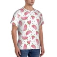 thumbnail image 4 of Yiaed Watermelon Print Mens Short Sleeve Tight Fit T-Shirt, Crewneck Casual Tee-Small, 4 of 5
