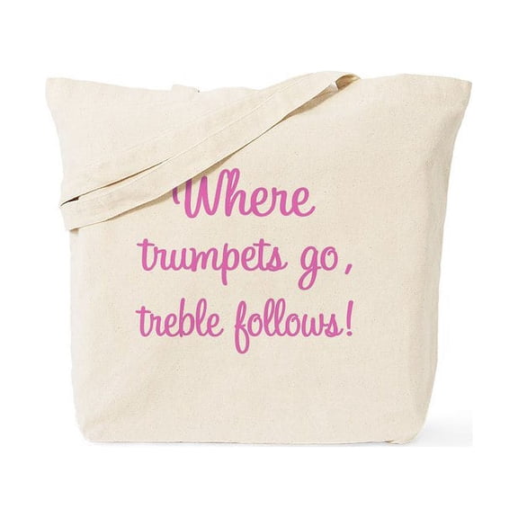 CafePress - Trumpet Treble Music Tote Bag - Unisex Canvas Tote Bag, Beige, 1-Piece