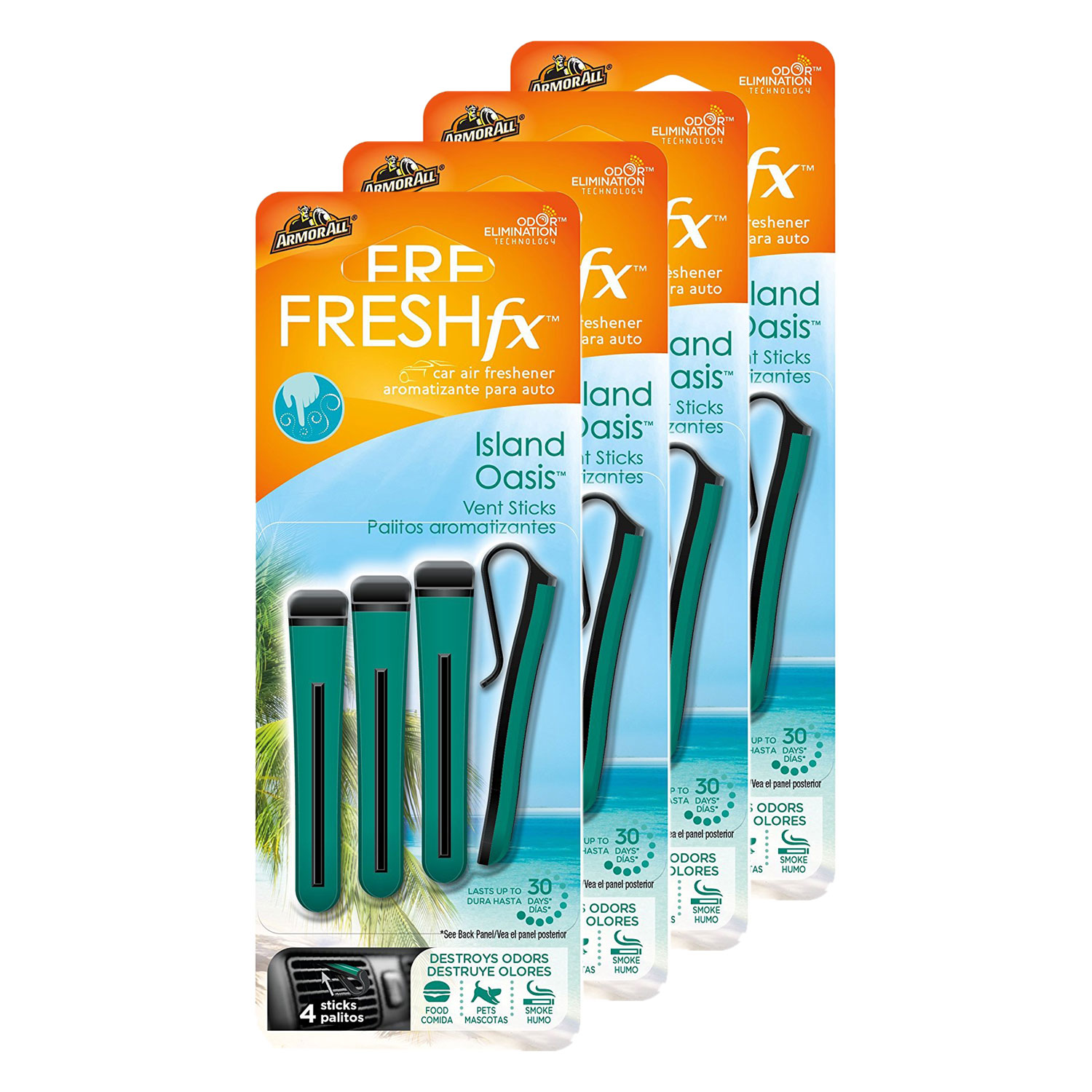 Armor All FRESHfx Car Air Freshener Vent Sticks, 4PACK (16 Sticks
