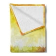 thumbnail image 2 of Sunflower Soft Flannel Fleece Throw Blanket, Landscape a Golden Yellow Field and Distant Hill Sunset Colors Agriculture, Cozy Plush for Indoor and Outdoor Use, 50" x 70", Orange Yellow, by Ambesonne, 2 of 5