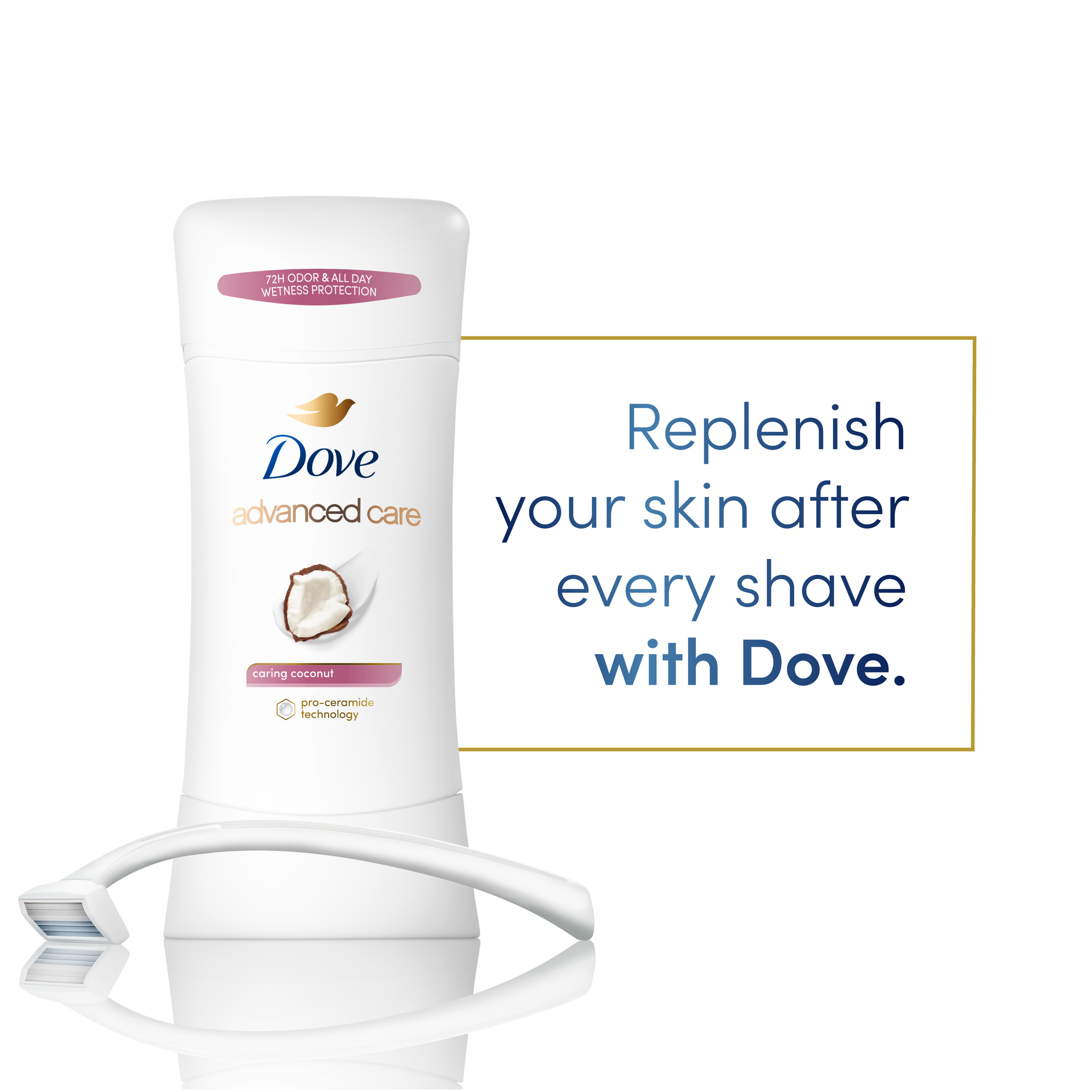 Dove Advanced Care Long Lasting Women's Antiperspirant Deodorant Stick, Caring Coconut, 2.6 oz - image 4 of 9