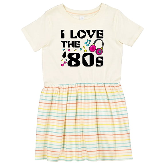 Inktastic I Love the '80s-musical Notes Girls Toddler Dress