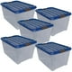thumbnail image 1 of Contenedor con Tapa BoxPlus 5 Pzas 42kg 58x55x40cm Apilable Polietileno Color Transparente/Azul., 1 of 1