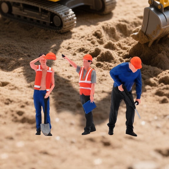 Figuras en miniatura a escala 1/64, simulación de construcción, obreros de construcción, figuras de obreros pintadas para decoración de dioramas. Estilo A