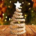 thumbnail image 3 of Tabletop Christmas Tree Decorative Mini Christmas Tree for Gifts Party Decor Hemp Rope, 3 of 7
