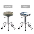 thumbnail image 5 of Easygdp Blue Flying Butterflies Easy To Install Bar Chair Cover&Cound Chair Cover&Elastic Stool Cover, Washable&Bottom With Elastic Edge - 14 Inch, 5 of 7