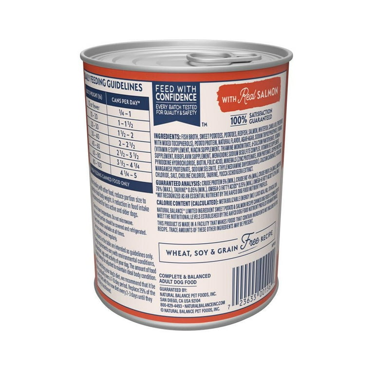 Natural Balance Limited Ingredient Grain Free Sweet Potato and Salmon Recipe Wet Canned Dog Food 13 oz case of 12 Walmart