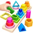 thumbnail image 1 of Clasificador de formas apilables Montessori Toys PEBIRA de 1 a 4 años, 1 of 7