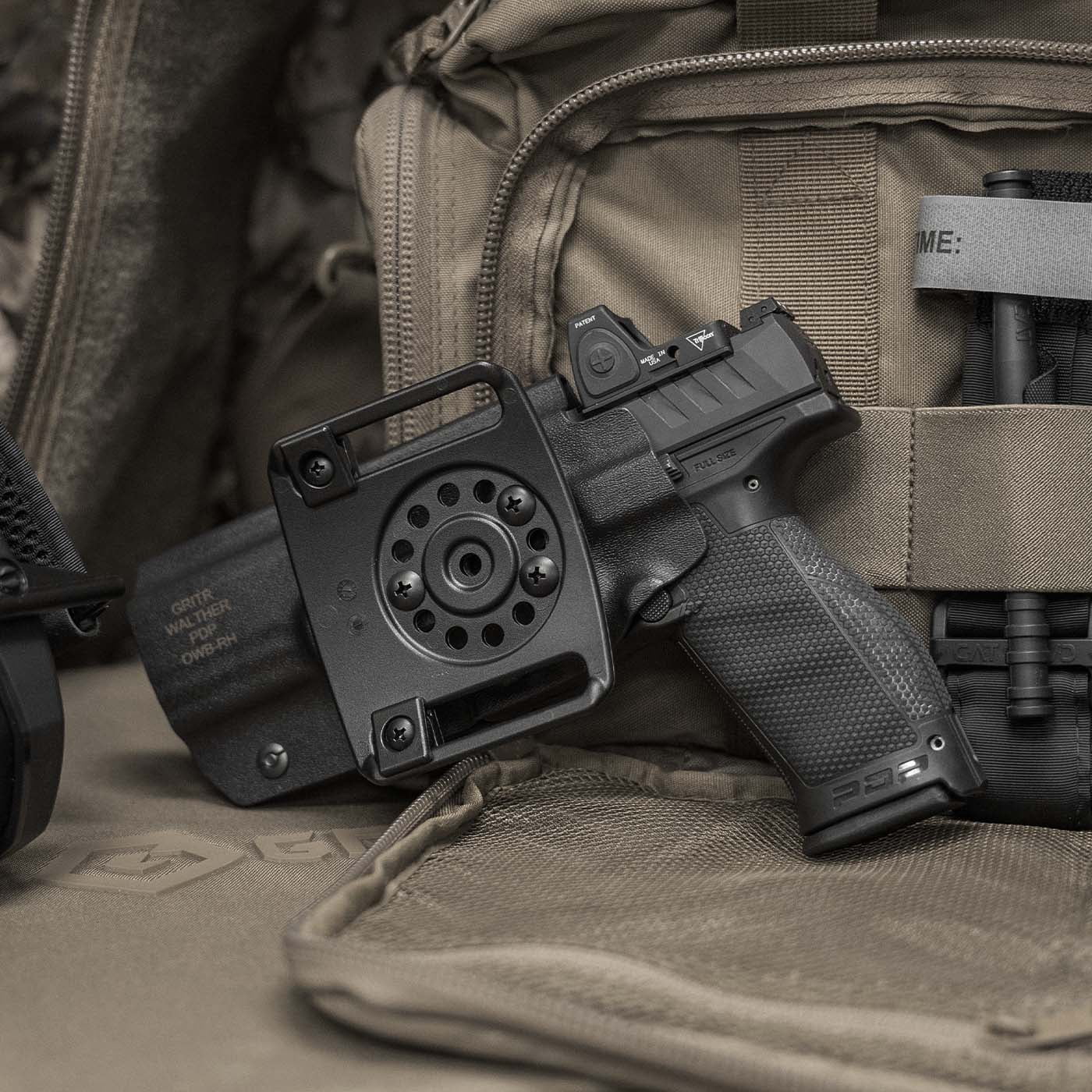 GRITR OWB Kydex Right Hand Pistol Holster Fits Walther PDP Series