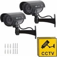 thumbnail image 1 of Apuakthei 2 cámaras falsas de vigilancia cámara simulada con LED infrarrojo intermitente rojo, cámara falsa cámara de seguridad CCTV, 1 of 5