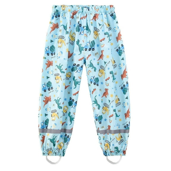 YIQAUMA Girls Boys Toddlers Waterproof Rain Pants Lightweight Outdoors Trousers Blue, L