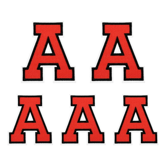 Iron on Letter  4.4"/3.1" Alphabet A Patches for Repairing Clothing DIY (Red, Pack of 5)