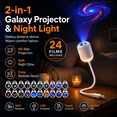 thumbnail image 4 of HD Smart Dynamic 5D Holographic Night Light Projector, Galaxy Projector Night Light with 24 Films, USB Plug and Play Star Projector with 360° Flexible Gooseneck for Bedroom Ceiling, 4 of 6
