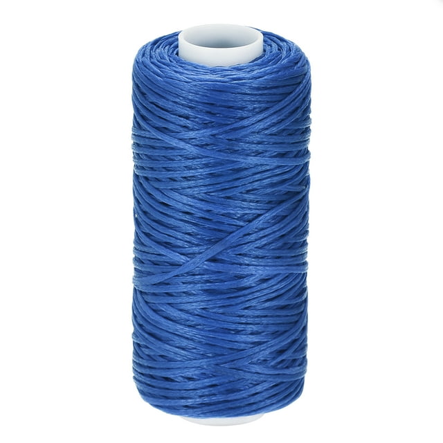 Unique Bargains Fil à Coudre en Cuir Ciré en Polyester Bleu Denim, 55 Yards