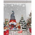 thumbnail image 5 of Christmas Gnome Bathroom Shower Curtains with Hooks, Squirrel Cat Xmas Tree Snowflake Grey Waterproof Fabric Washable Shower Curtain for Home Hotel Bathtub Decor 72x84 Inches, 5 of 7
