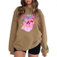 thumbnail image 1 of Pop cazadora para niña Demon Hunters Printed Anime Print Long-Sleeved Sweatshirt （Khaki）, 1 of 4
