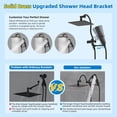 thumbnail image 2 of All Metal Shower Head ‘‘ High Pressure Rainfall Shower Head Showerhead Combo/Handheld Shower Wand ‘‘ Adjustable Curved Shower Extension Arm ‘‘ Hose Shower Head Holders Chrom, 2 of 8
