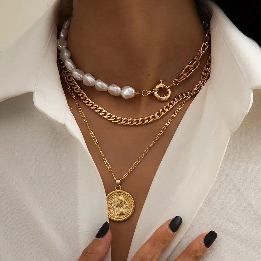 7 Styles 18K Gold Necklace Chains for Jewelry Making DIY Bracelet Chain Making Kits with 4/5/6mm Jump Rings Lobster Clasps Connectors for Necklace Making Accessories DIY Making