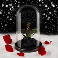 thumbnail image 4 of Rosa eterna real conservada en cúpula de cristal, regalo para ella, Acción de Gracias, Navidad, Día de San Valentín, cumpleaños, Día de la Madre (negro), 4 of 4