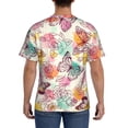 thumbnail image 3 of Vsdgher Butterflies and Roses Print Men's Dry Fit Mesh Athletic Shirts Moisture Wicking Tennis T-Shirt Tops, 3 of 9