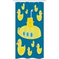thumbnail image 3 of Rubber Duck Stall Shower Curtain, Duckies Swimming in the Sea with a Yellow Submarine Kids Party Nautical Print, Fabric Bathroom Set with Hooks, 36W X 72L Inches Long, Navy Blue, by Ambesonne, 3 of 3